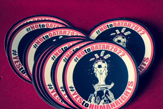 #NOtoQATAR2022 Aufkleber